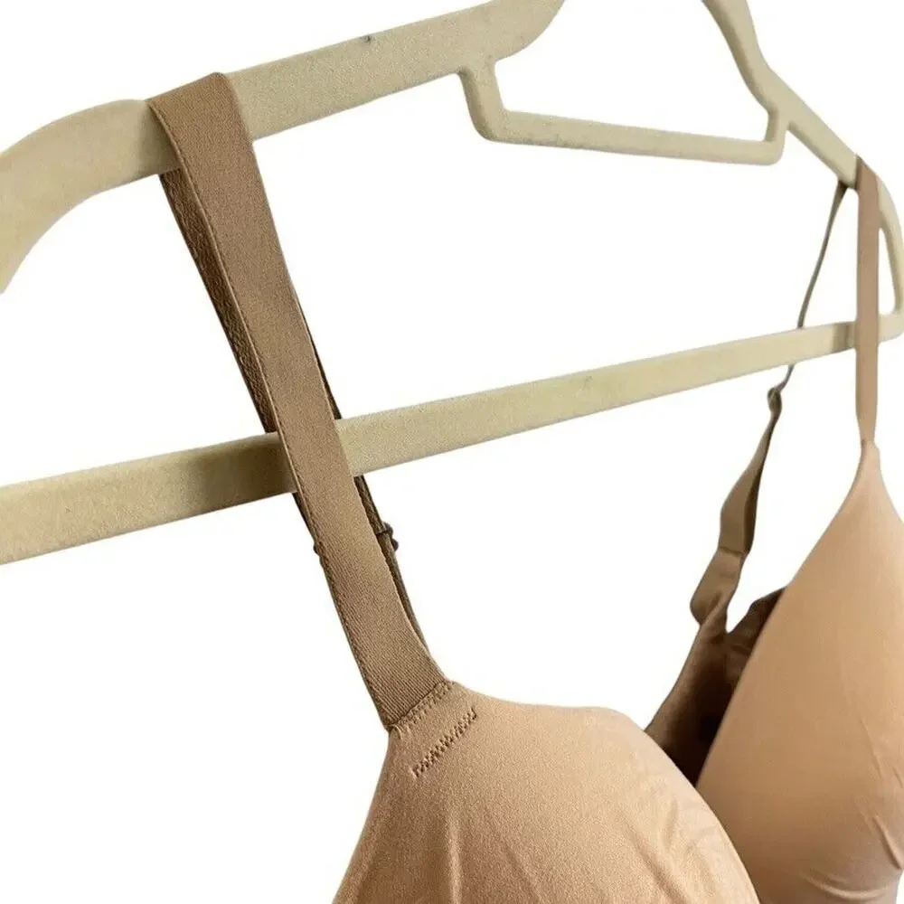 Soma Enbliss Wireless Womens Beige Tan Back Close Adjustable Bra Stretch 38D
